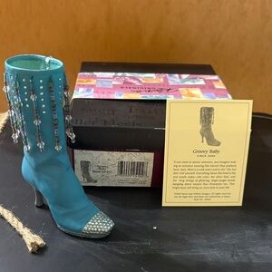 Just The Right Shoe Turquoise Beaded Heeled Boots